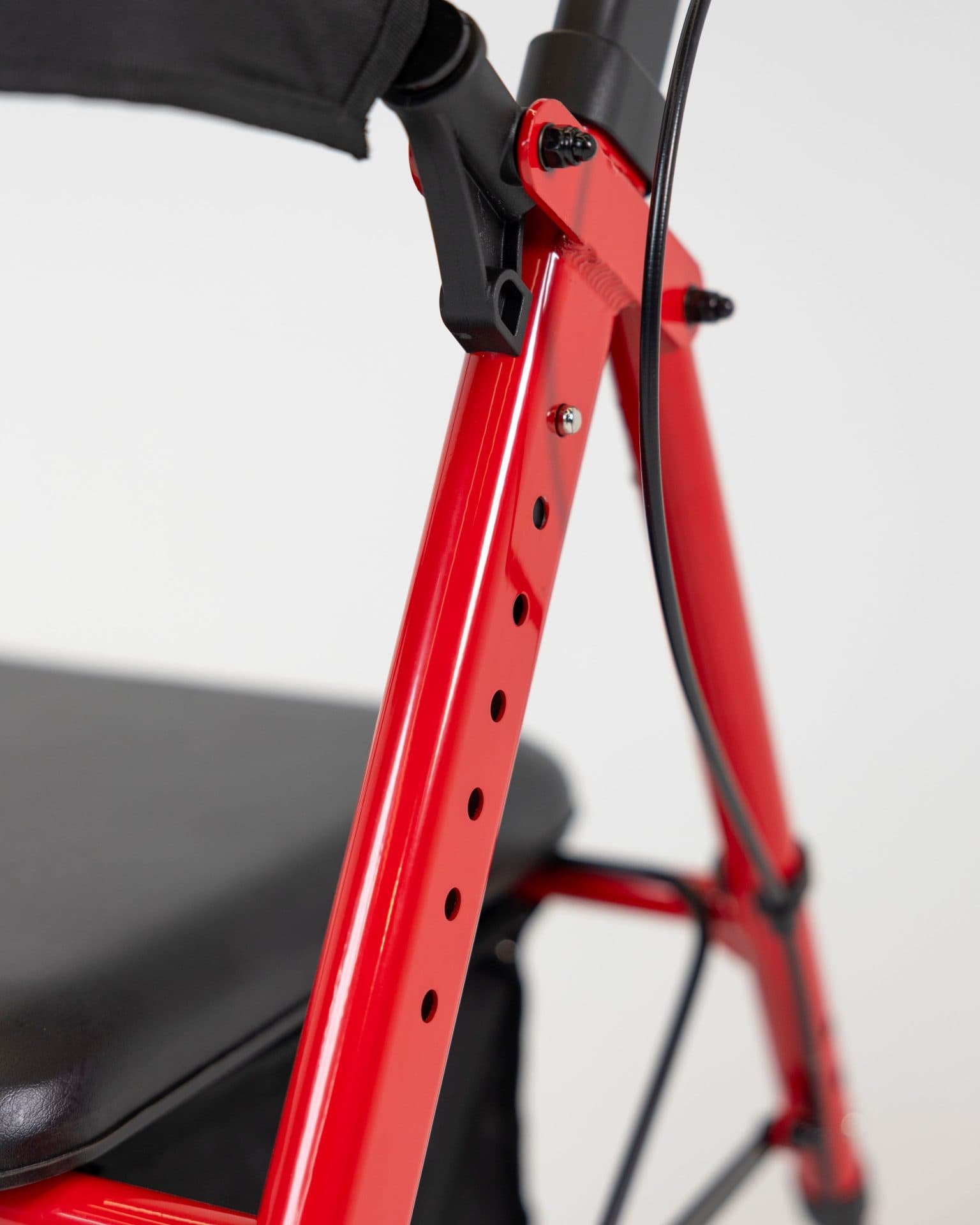 708U 8″ Aluminum Universal Height Rollator, Blue, Black, Red