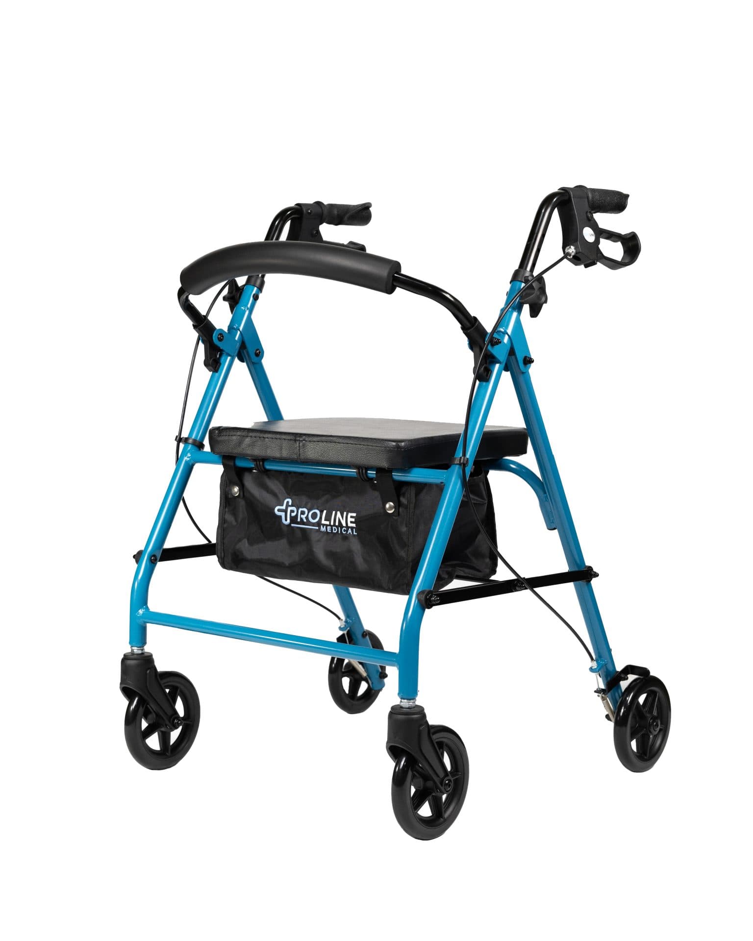 805 Four Wheel Aluminum Rollator, Champagne, Caribbean Blue, Red