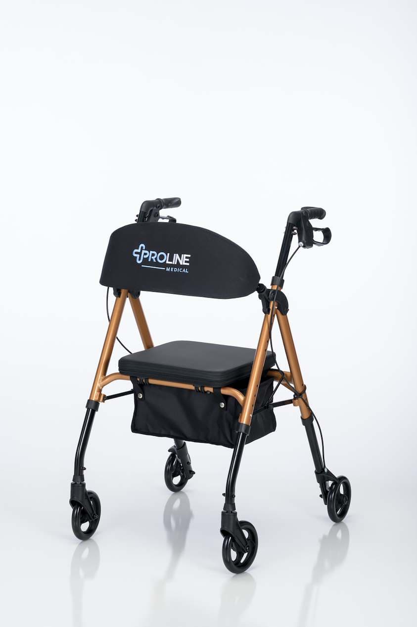 806U Universal Height Four Wheel Aluminum Rollator, Laser Blue, Laser Red, Amber Sunrise, Caribbean Blue