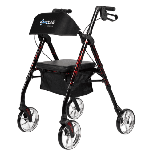 808U Deluxe Universal Aluminum Four Wheel Rollator, Laser Blue, Laser red, Amber Sunrise, Caribbean Blue, white