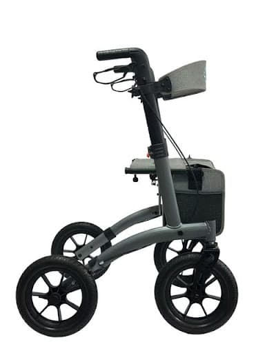 912- 12″ BAHA Aluminum Euro Style Rollator, 300 Lb Weight Cap, White, Matte Grey