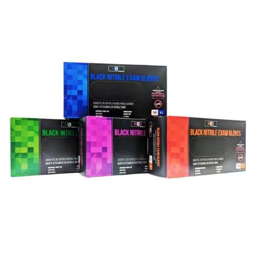 Black Nitrile Exam Gloves- SM, MD, LG, XL