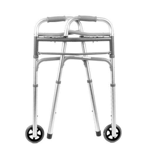 Universal Height Adjustable Two Button Walker With Wheels