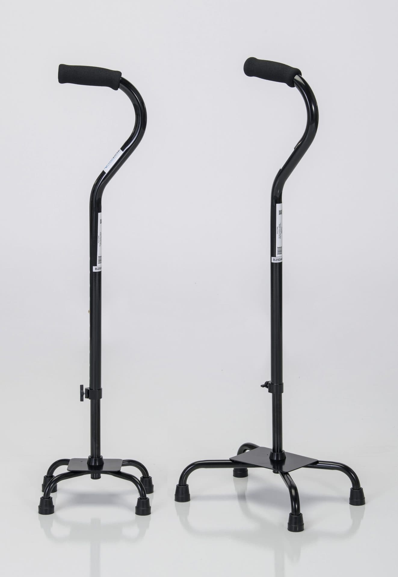 Small Base Quad Canes, 250Lb Weight Cap, Black