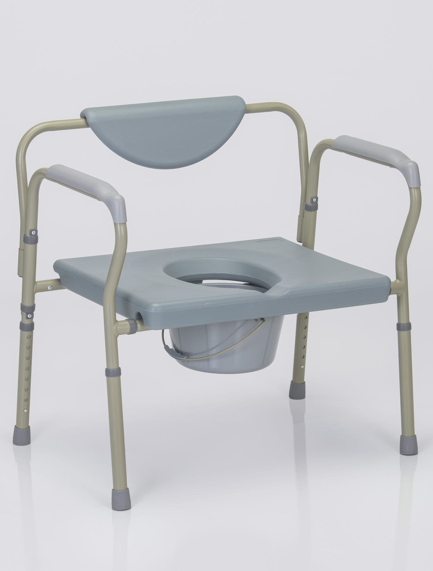 Bariatric Steel Folding Commode, w/Large Seat, 500Lb Weight Cap