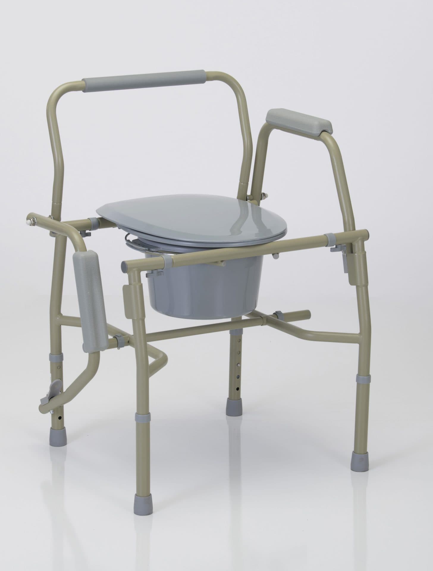 Steel Std Drop Arm Commode, 300Lb Weight Cap