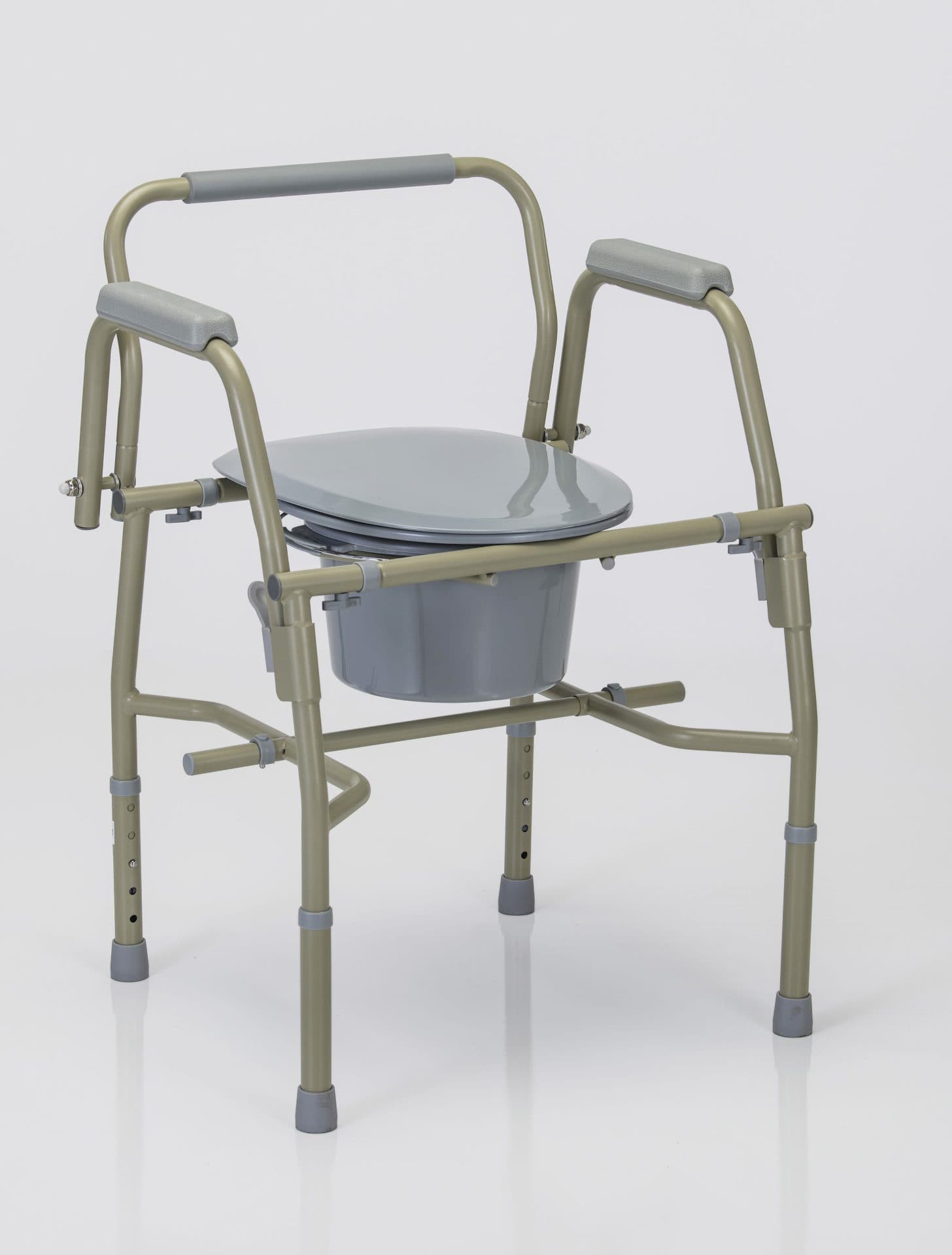 Steel Std Drop Arm Commode, 300Lb Weight Cap