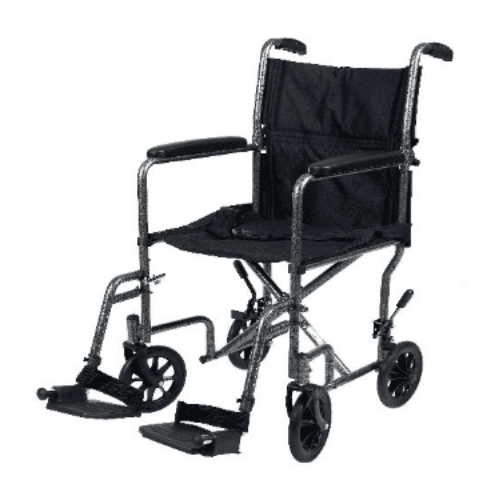 TC1119HT Steel Transport Chair, 300Lb Weight Cap, Hammer Tone